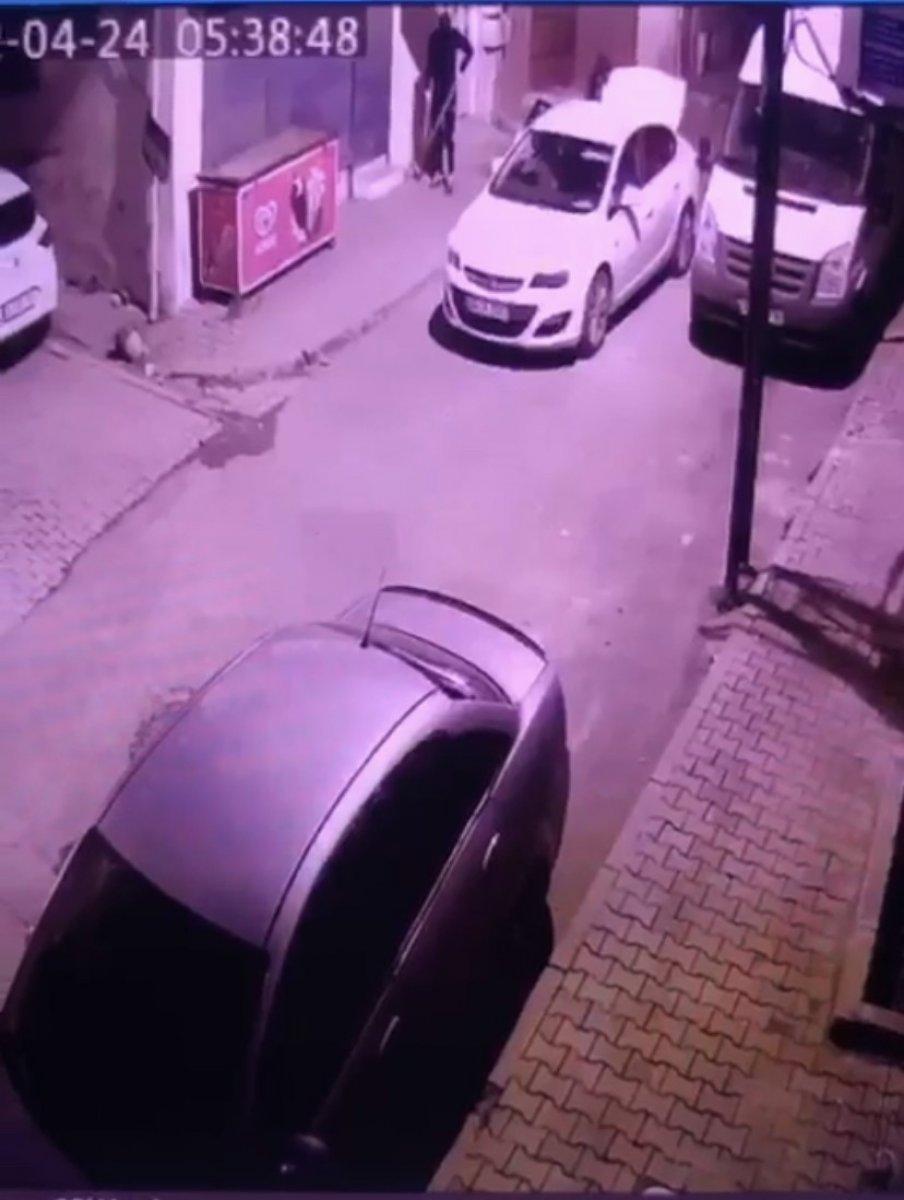 Gaziosmanpaşa’da mahalle sakininin süpürge fırlattığı hırsızlar kaçtı