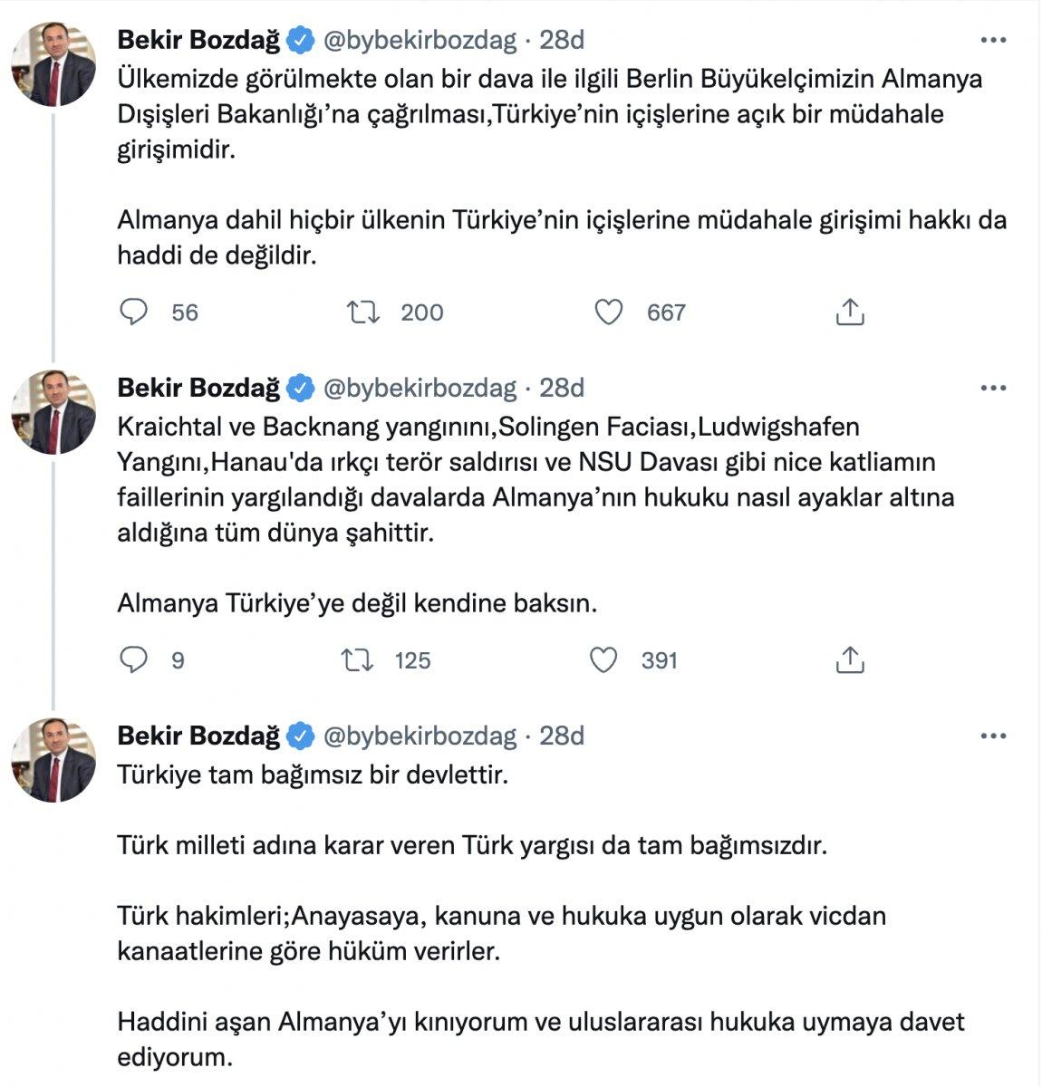 Bekir Bozdağ'dan Almanya'ya 'Osman Kavala' tepkisi