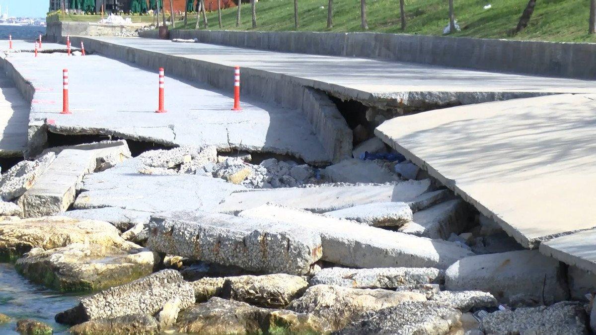 Beylikdüzü'nde yürüyüş yolu çöktü