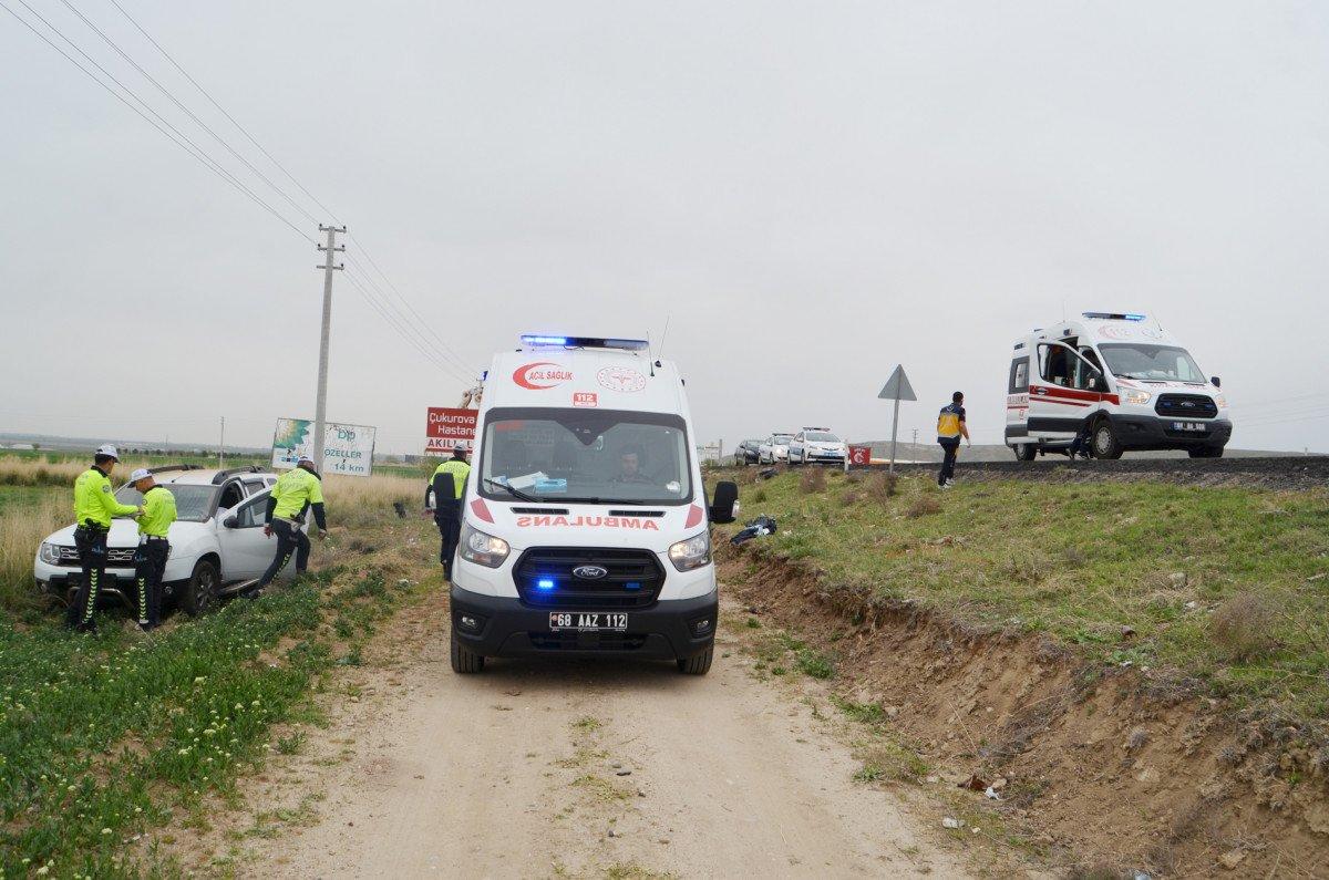 Aksaray'da sürücü uyudu: Otomobil tarlaya uçtu