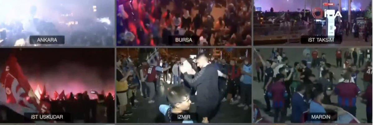 Trabzonspor'un şampiyonluğu Türkiye'nin dört bir yanında coşkuyla kutlandı