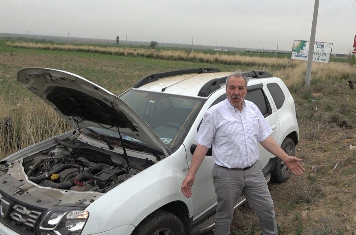 Aksaray'da sürücü uyudu: Otomobil tarlaya uçtu