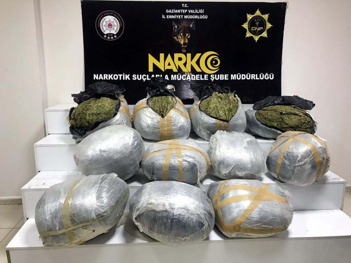 Gaziantep’te, tırda 110 kilodan fazla esrar bulundu