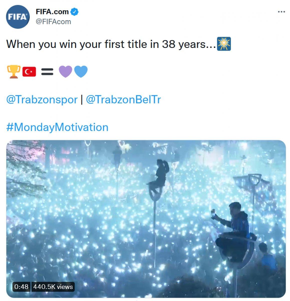 FIFA'dan Trabzonspor paylaşımı
