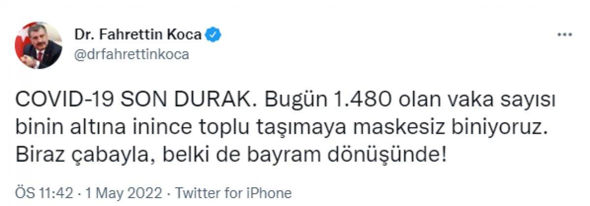 Sağlık Bakanı Fahrettin Koca: Bayram dönüşü toplu taşımada maskeleri atabiliriz