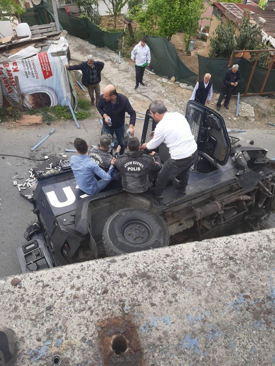 Sarıyer'de zırhlı aracın kaza yapması sonucu 2 polis yaralandı