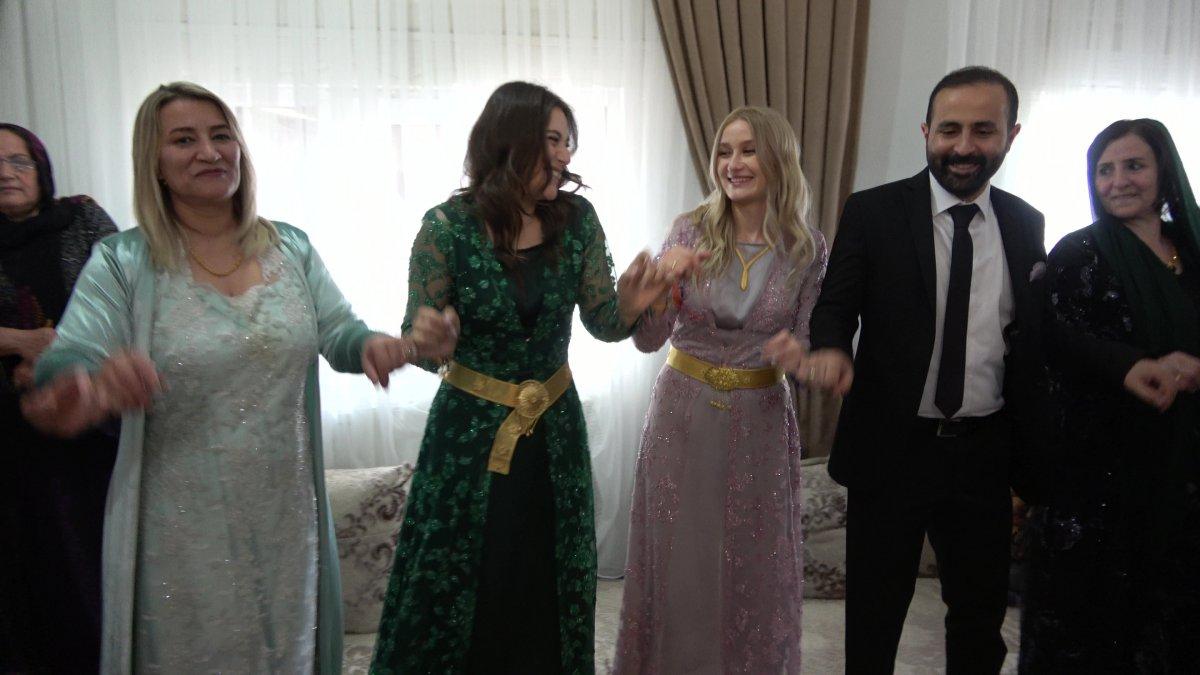 Savaş nedeniyle ülkesinde nişan yapamayan Ukraynalı gelin Hakkari'ye geldi