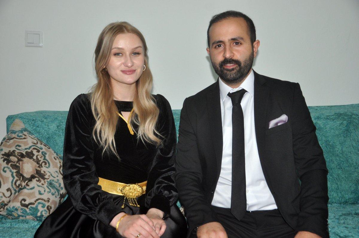 Savaş nedeniyle ülkesinde nişan yapamayan Ukraynalı gelin Hakkari'ye geldi