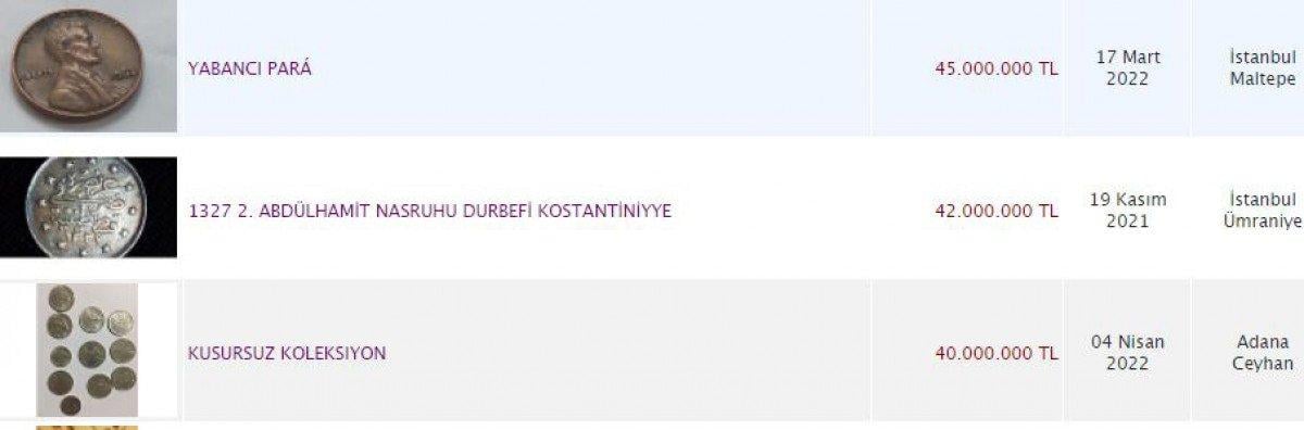 İnternette satılan Osmanlı paraları için milyonlar istendi