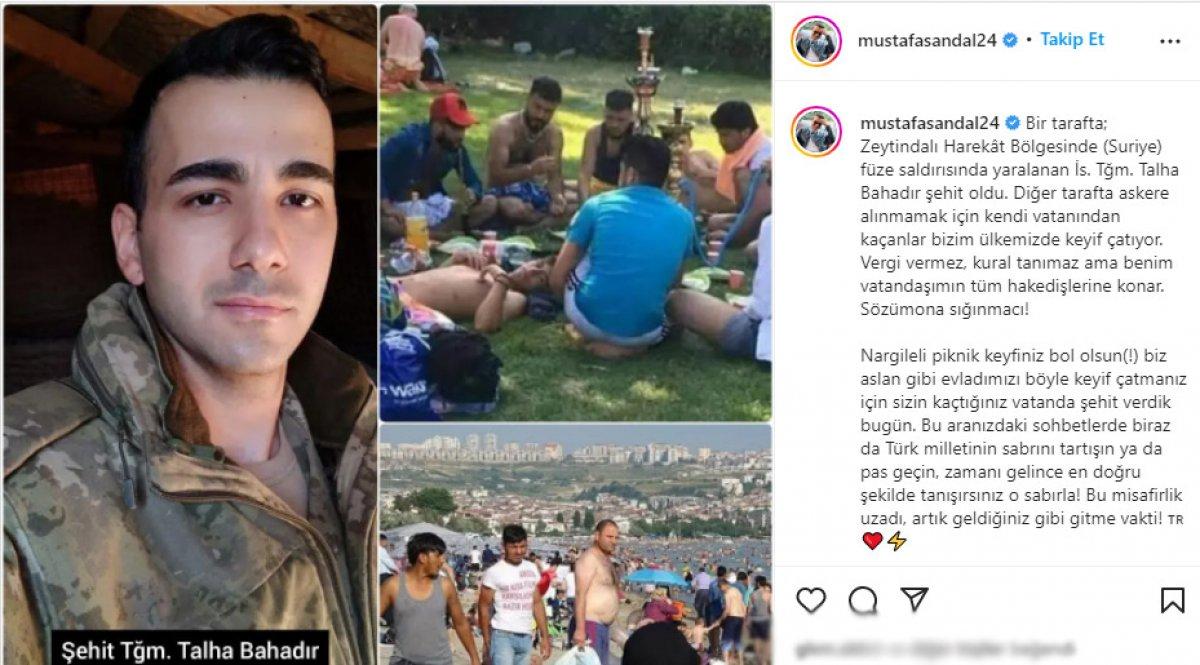 Mustafa Sandal'dan Suriyeli sığınmacılar paylaşımı