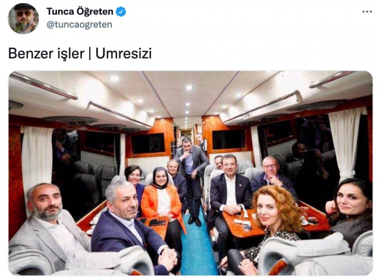 Ekrem İmamoğlu'nun otobüs fotoğrafına tepkiler