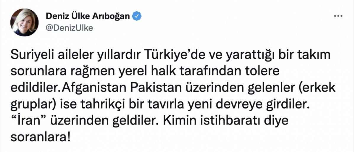 Deniz Ülke Arıboğan, mülteci videolarıyla ilgili İran'ı işaret etti