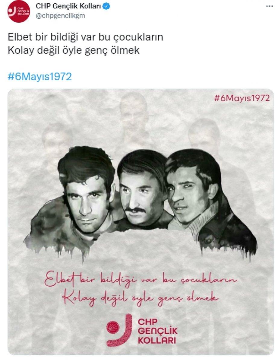 CHP, Deniz Gezmiş ve arkadaşlarını andı