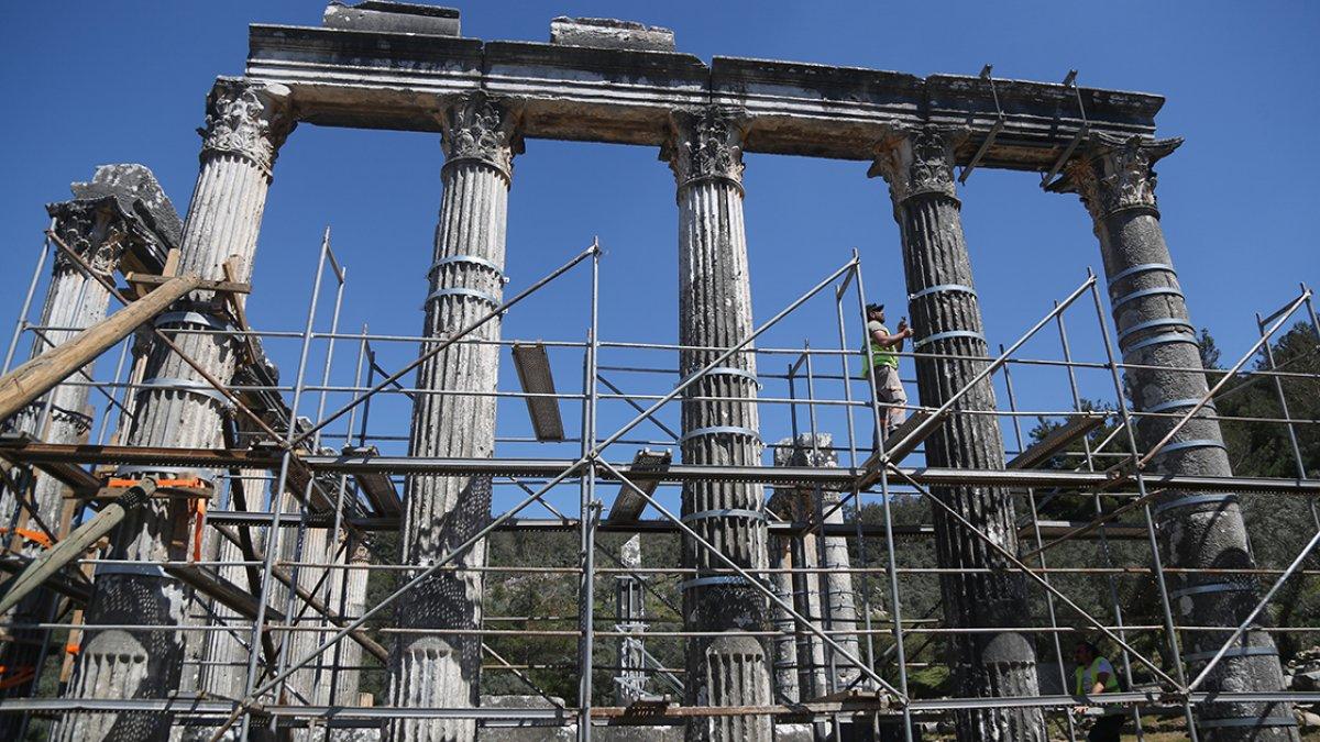 Muğla'da Zeus Lepsynos Tapınağı orjinal görünümüne kavuşturulacak