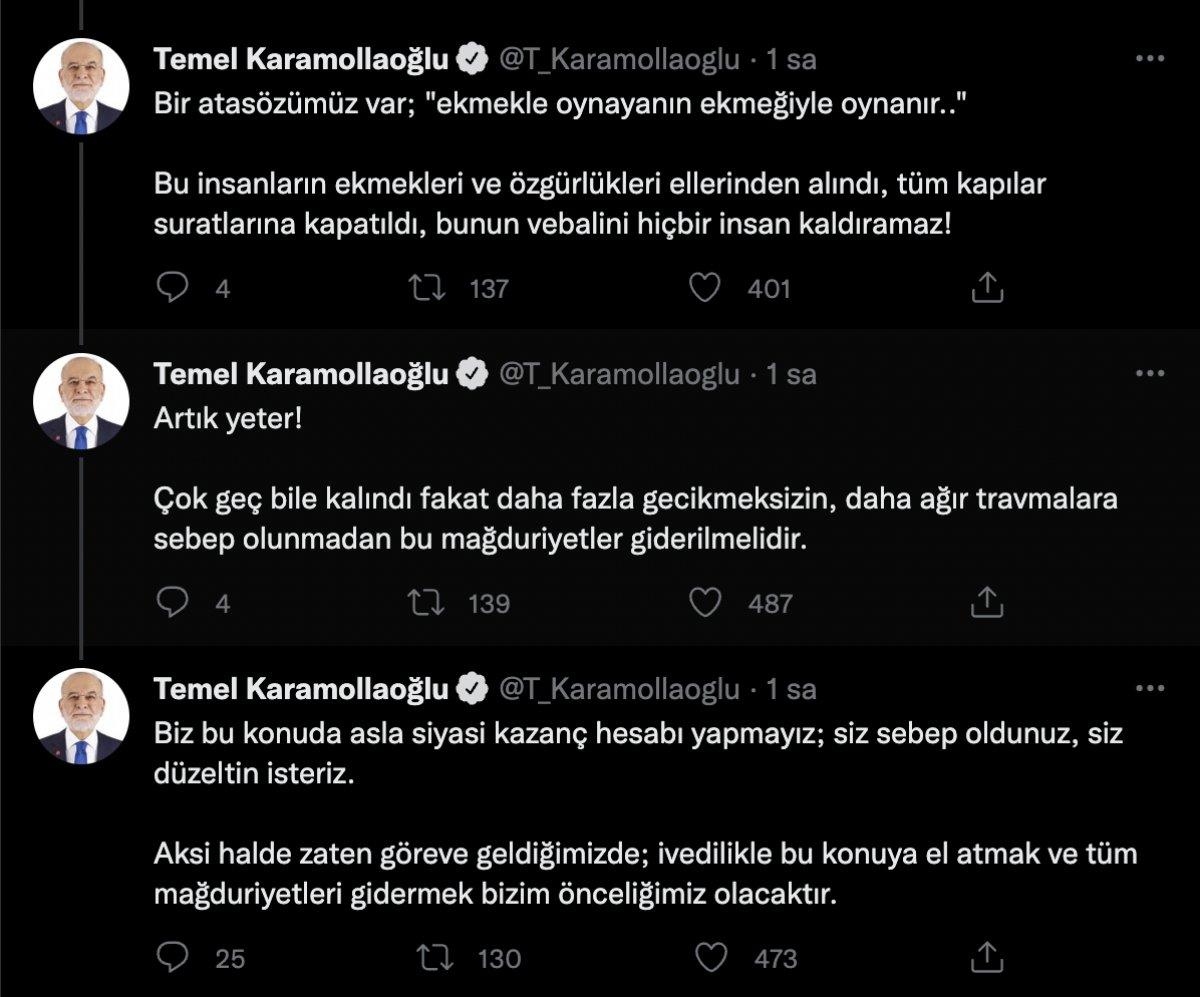Temel Karamollaoğlu'ndan KHK'lılar çıkışı