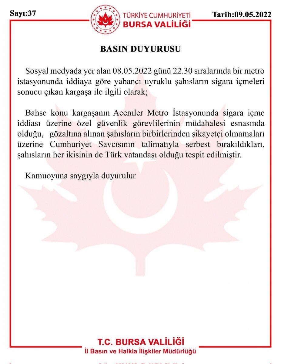 Bursa'da tekme tokat sigara kavgasında göçmen provokasyonu