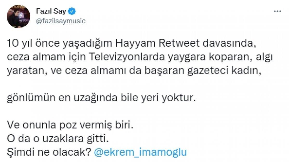 Fazıl Say: İmamoğlu'nu savunduğum için toplumdan özür dilerim