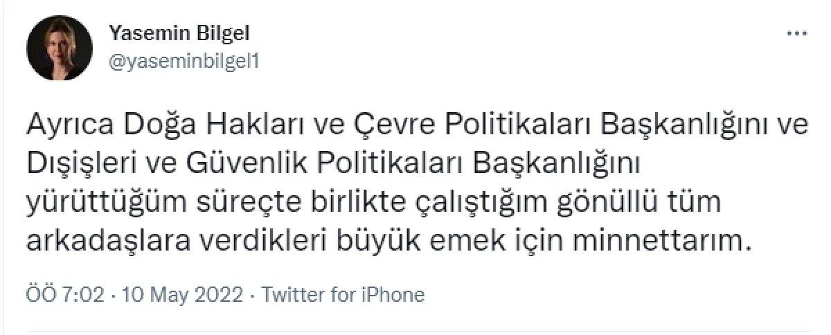 Deva Partisi'nin Dışişleri Başkanı Yasemin Bilgel, istifa etti