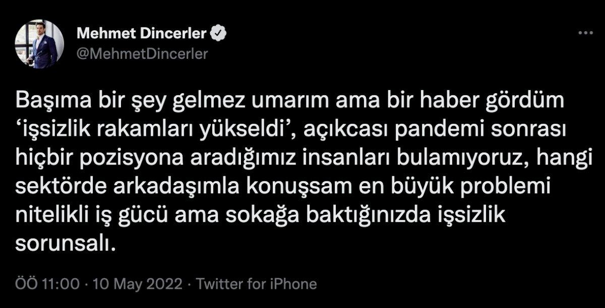 Mehmet Dinçerler: Aradığımız pozisyonlara eleman bulamıyoruz