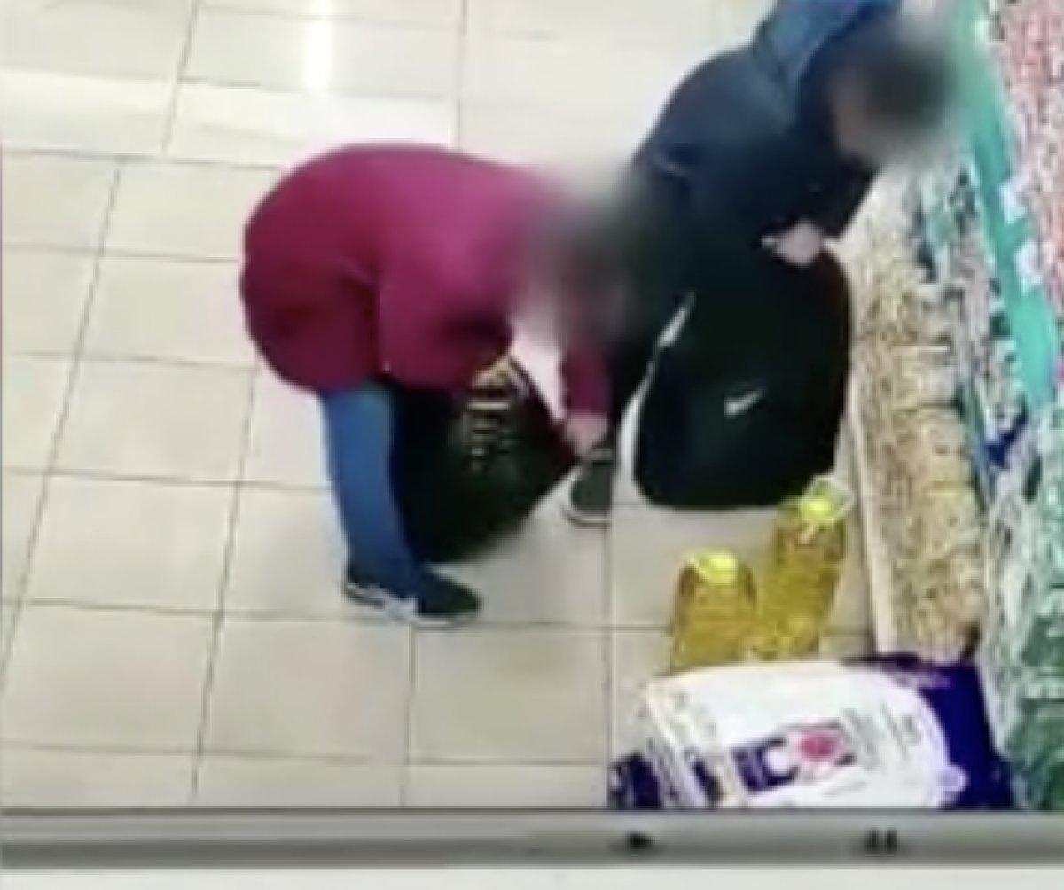 Van'da marketteki yağ hırsızları kamerada