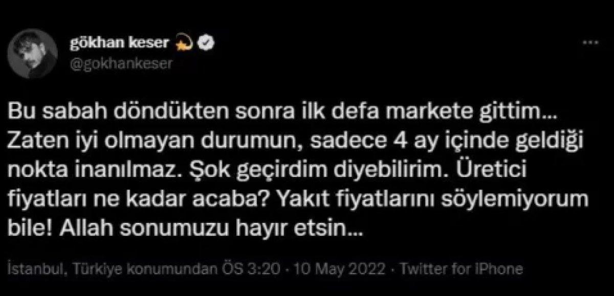 Gökhan Keser, Türkiye'deki zamları görünce şok oldu