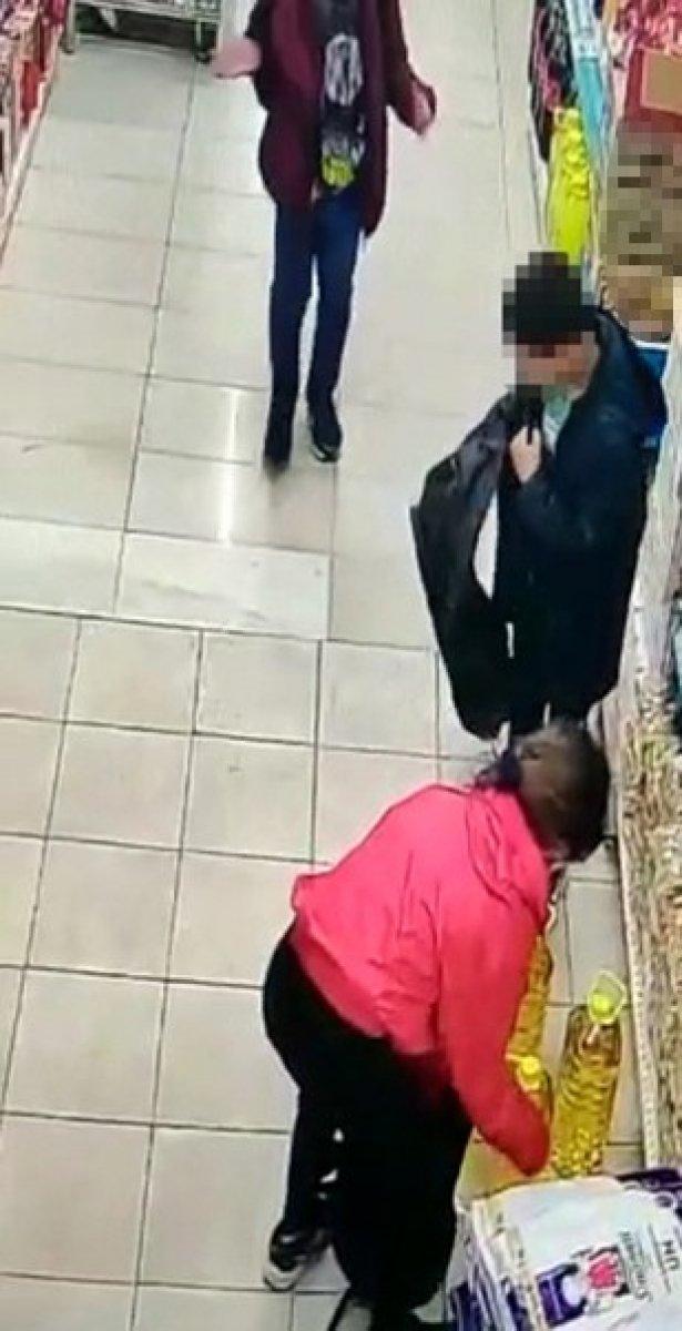 Van'da marketteki yağ hırsızları kamerada