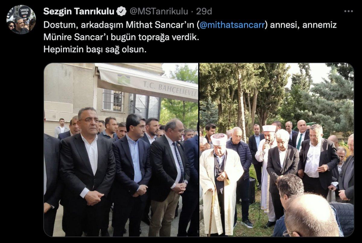 Muhalefet temsilcileri, Mithat Sancar'ın annesinin cenazesine katıldı