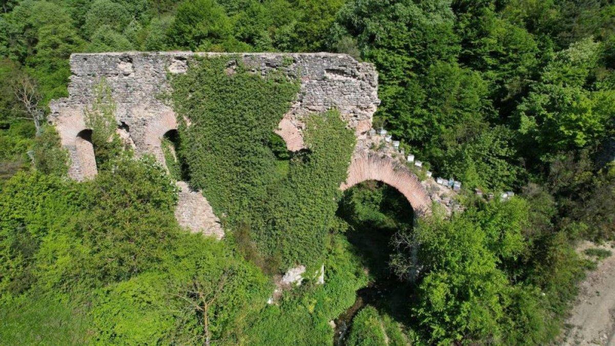 Kocaeli'de tarihi su kemeri orman içerisinde kaldı