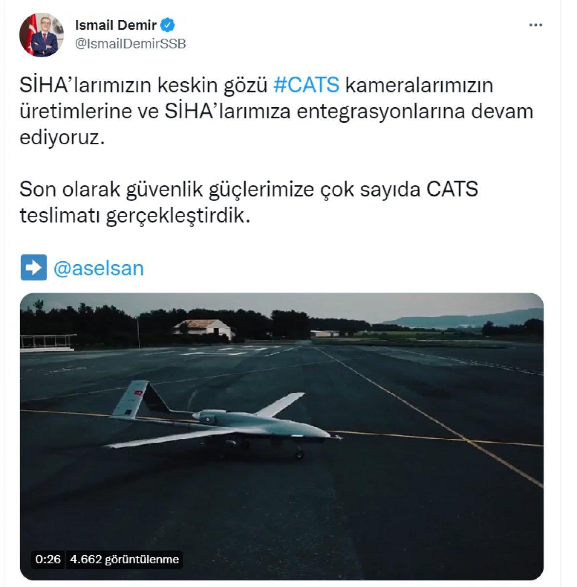 CATS kameralı yeni SİHA'lar teslim edildi