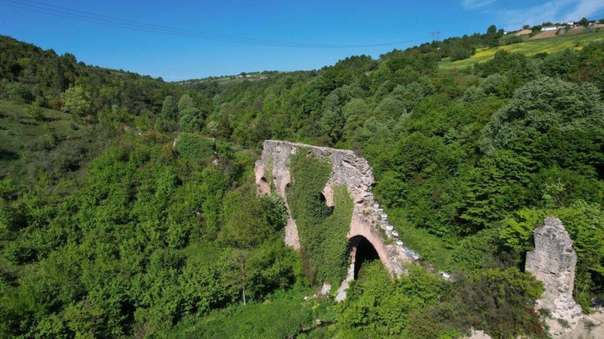 Kocaeli'de tarihi su kemeri orman içerisinde kaldı