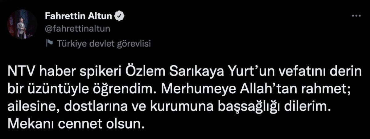 NTV spikeri Özlem Sarıkaya Yurt kansere yenik düştü