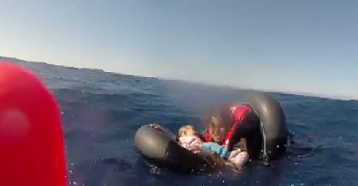 İzmir'de kucağındaki bebekle Sahil Güvenlik tarafından kurtarıldı