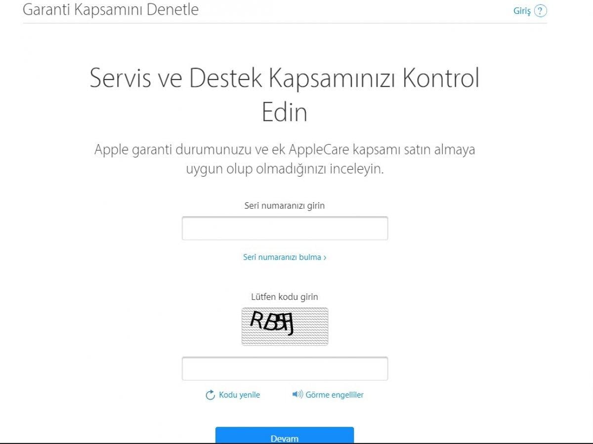 iphone garanti sorgulama