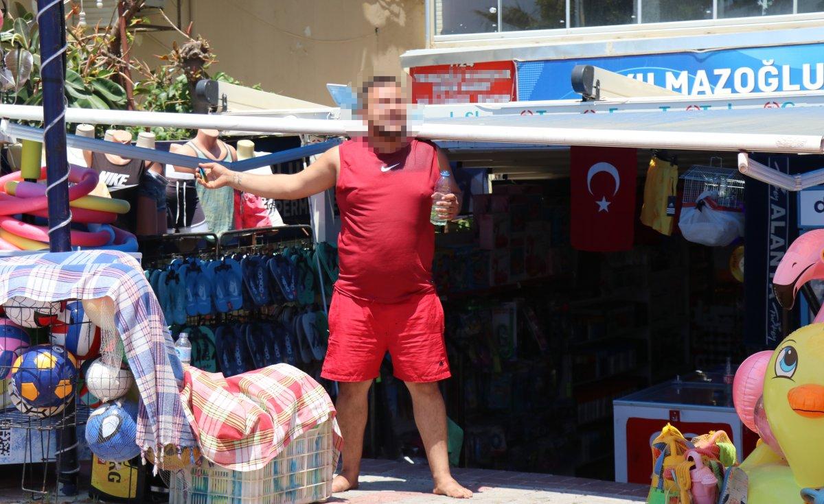 Alanya’da haciz işlemine engel olmak için kendine zarar verdi