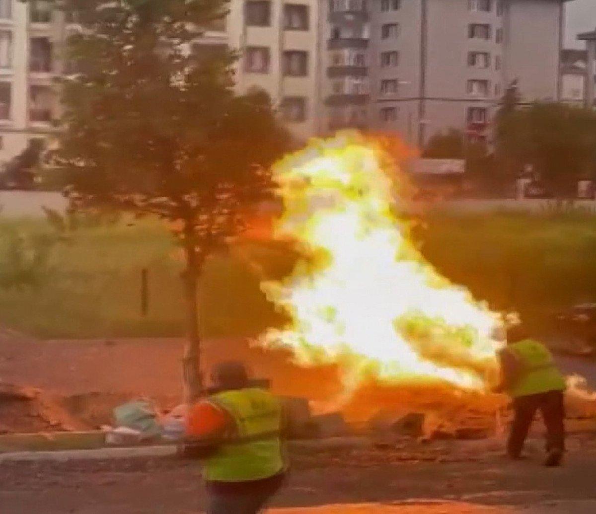 İstanbul'da yangına pet şişedeki suyla müdahale etmeye çalıştı