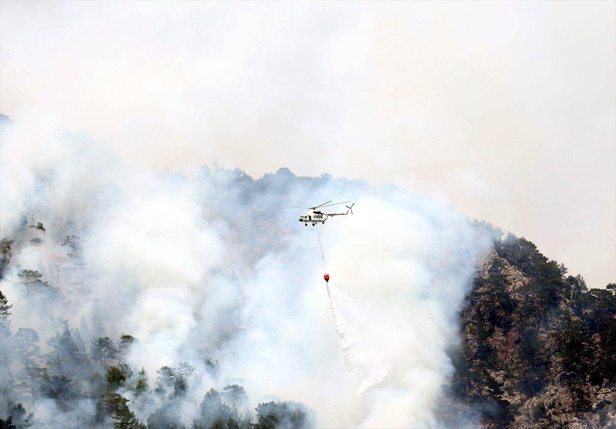 Antalya'da çıkan orman yangınına müdahale sürüyor