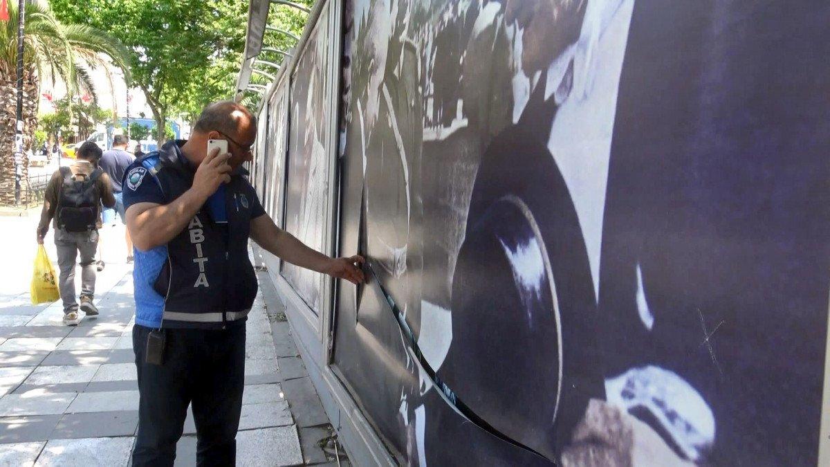 Avcılar’da Atatürk posterlerini yırtıp kaçtılar