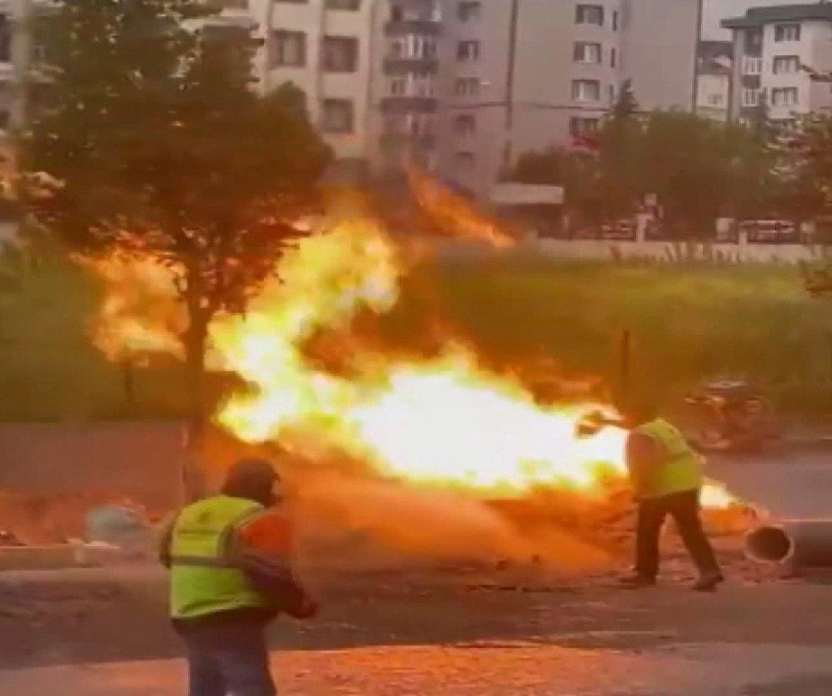 İstanbul'da yangına pet şişedeki suyla müdahale etmeye çalıştı