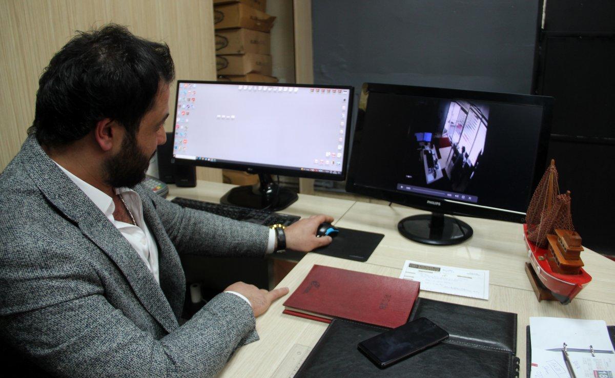 Erzurum'daki küçük hırsız, patrona yakalandı