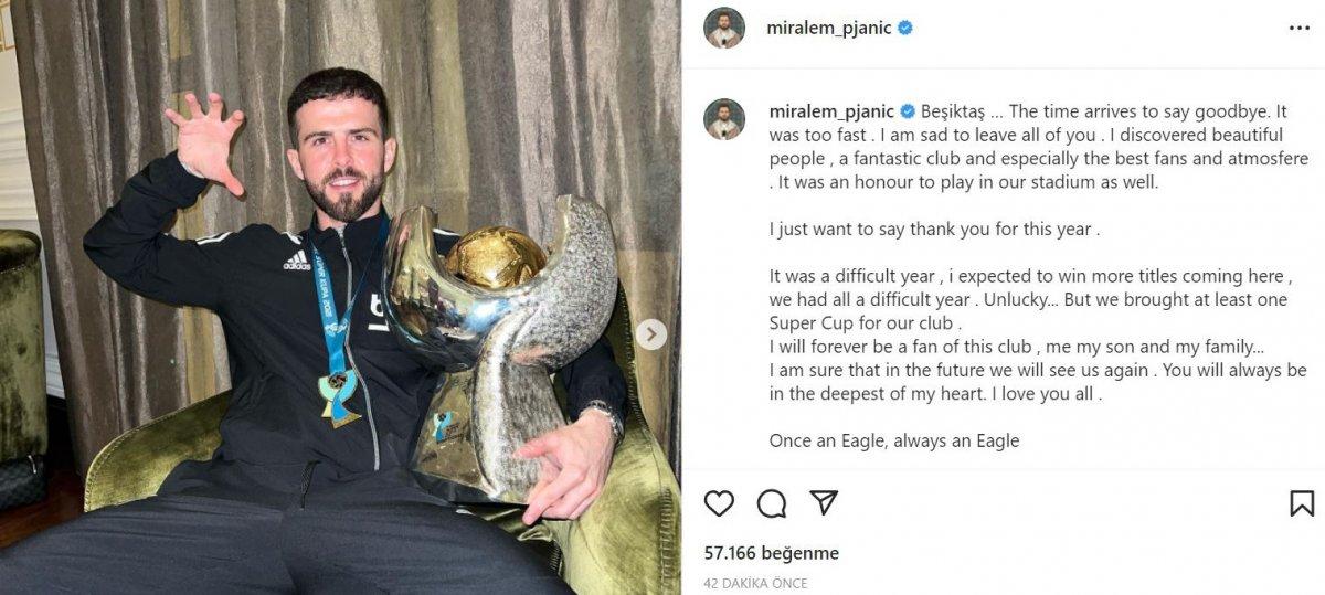 Pjanic, Beşiktaş'a veda mesajı yayınladı
