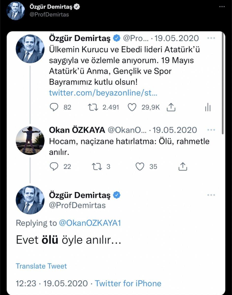 Özgür Demirtaş'tan 19 Mayıs'ta Atatürk anması