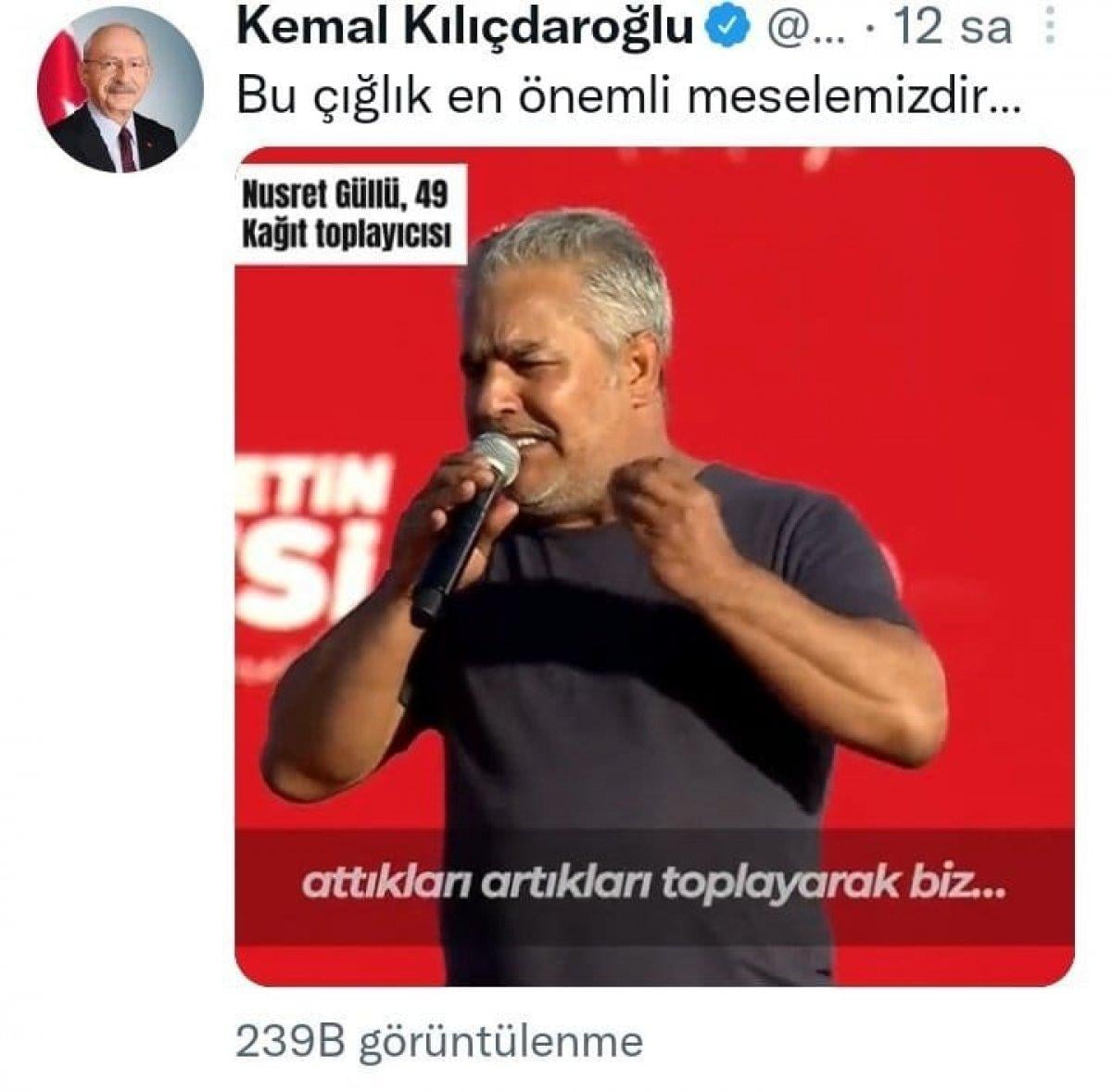 CHP mitinginde konuşan kağıt toplayıcısı, çilingir sofrasında görüldü