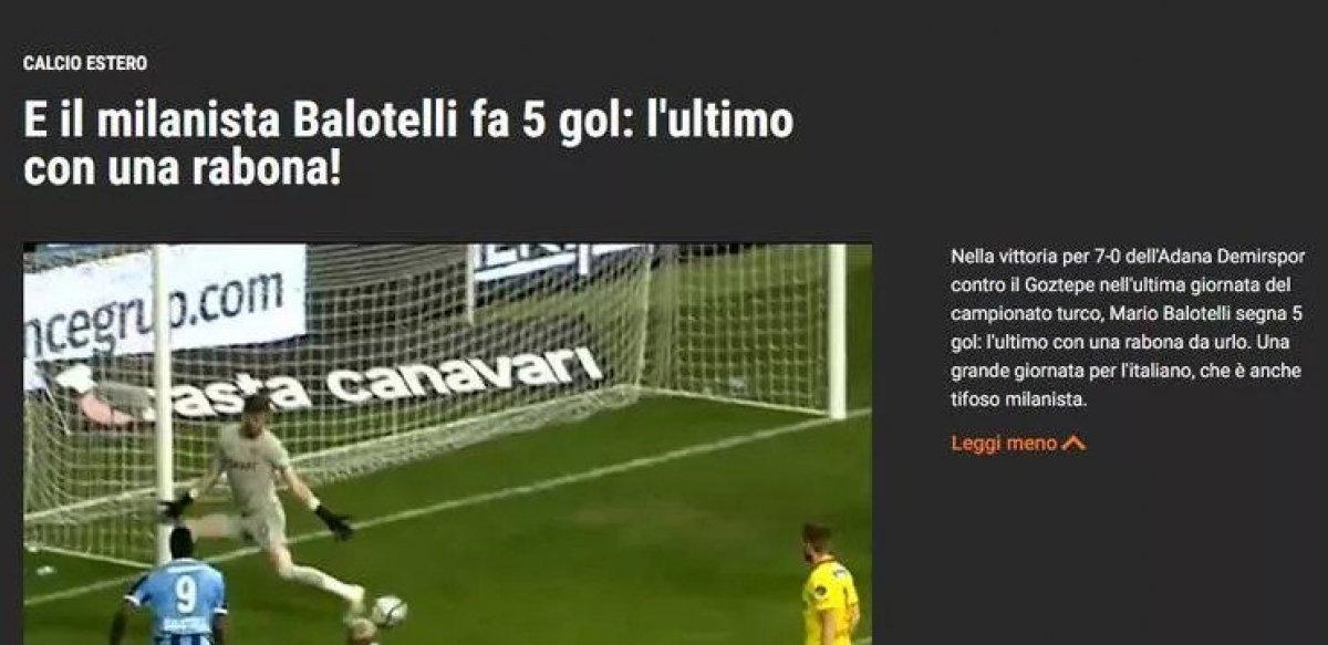 Balotelli'nin rabonası Avrupa basınında manşetlerde