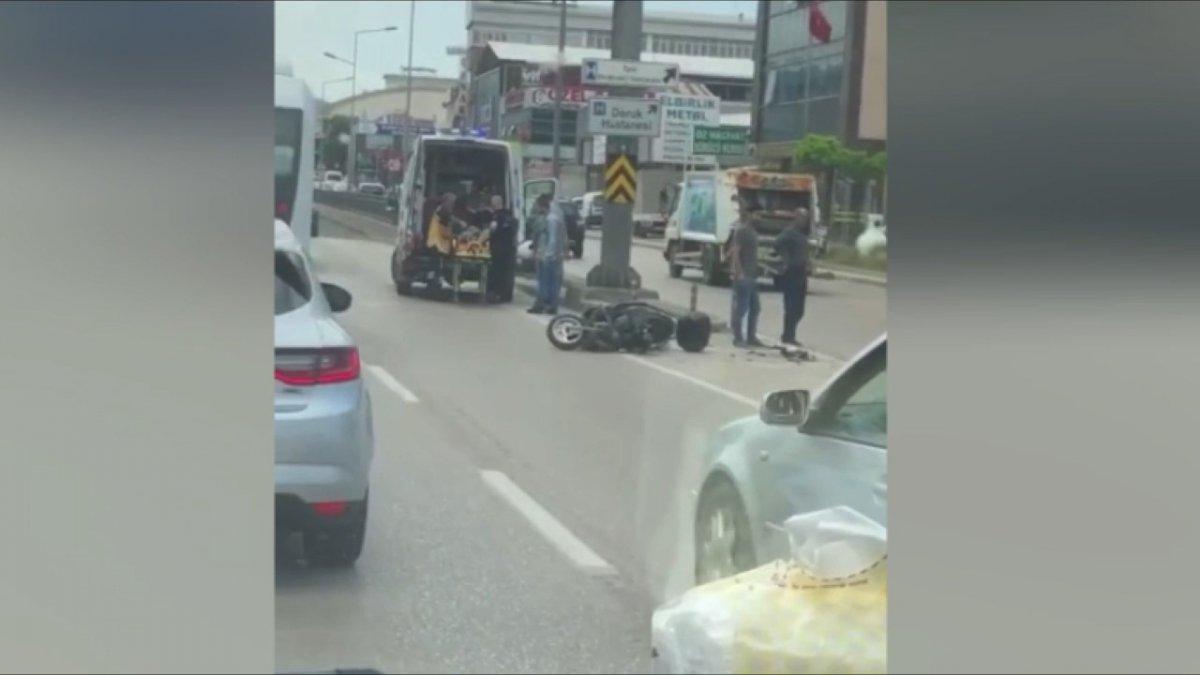Bursa'da motosiklet ile minibüsün kazası
