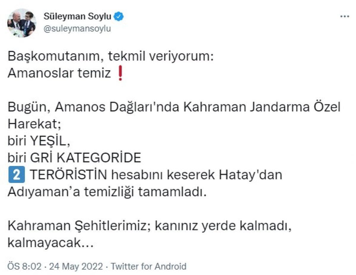 Yeşil ve gri kategorideki 2 terörist etkisiz hale getirildi