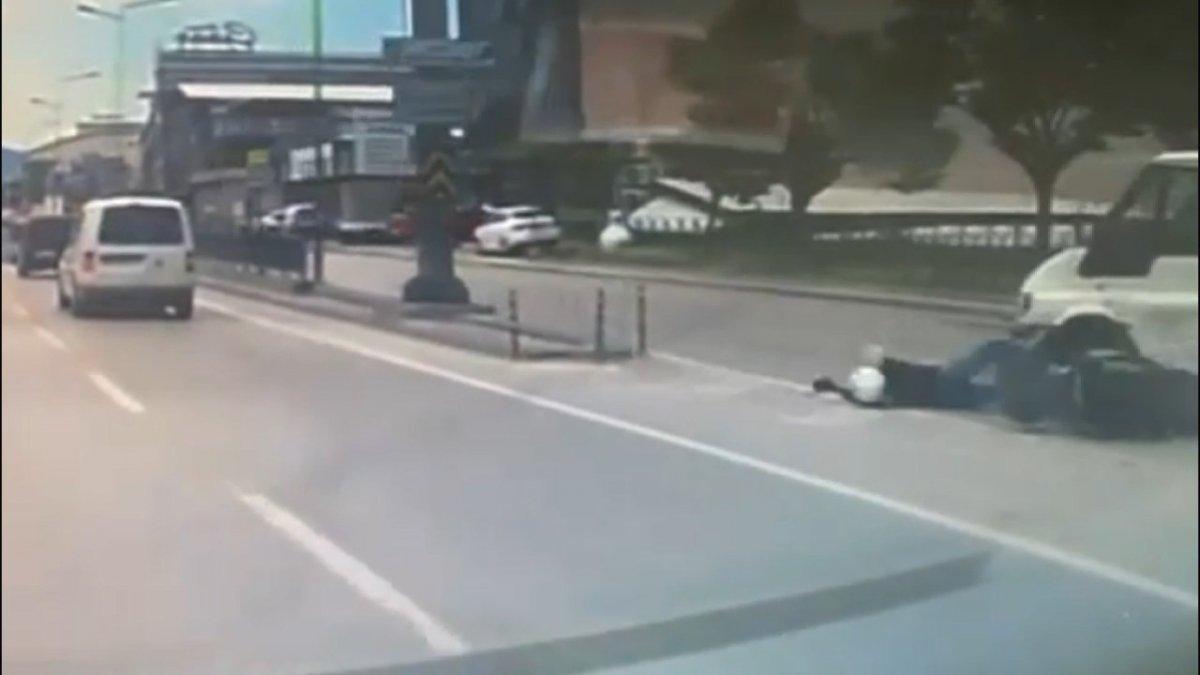 Bursa'da motosiklet ile minibüsün kazası