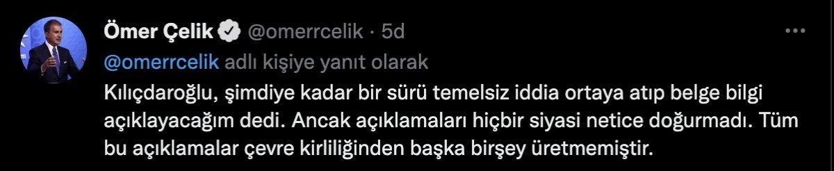 Ömer Çelik, Kemal Kılıçdaroğlu'nun açıklamalarına tepki gösterdi