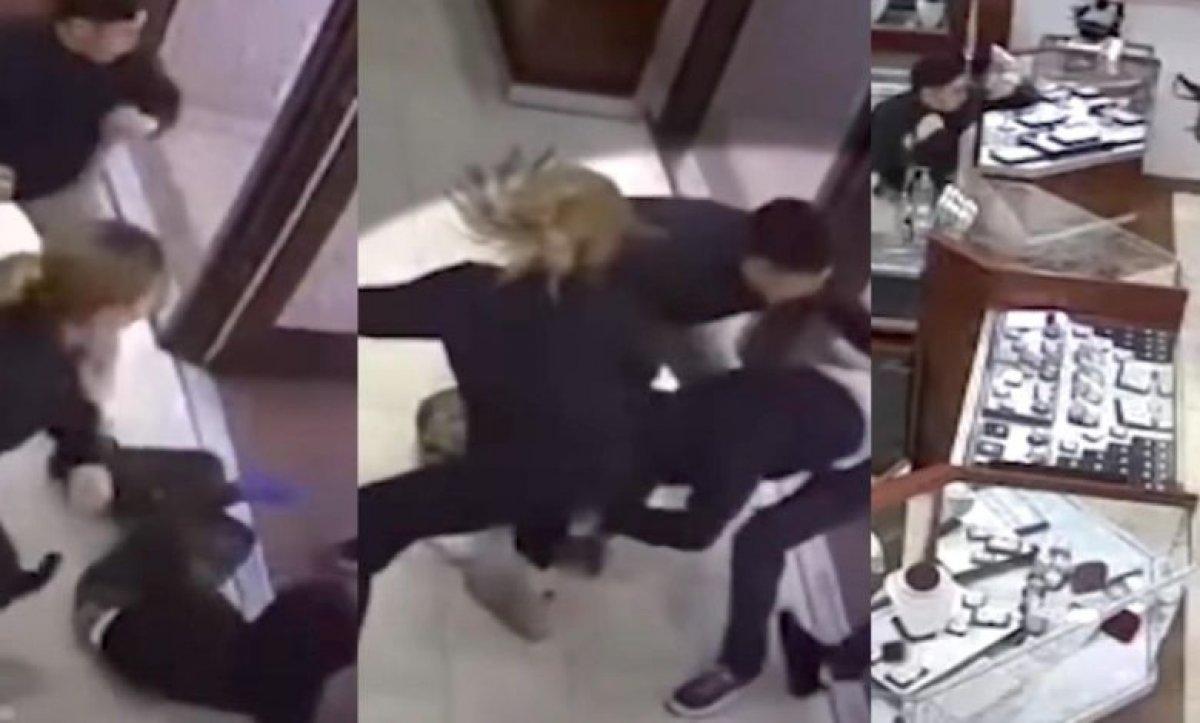 ABD'de kuyumcuyu soymaya çalışan hırsızları dövdüler