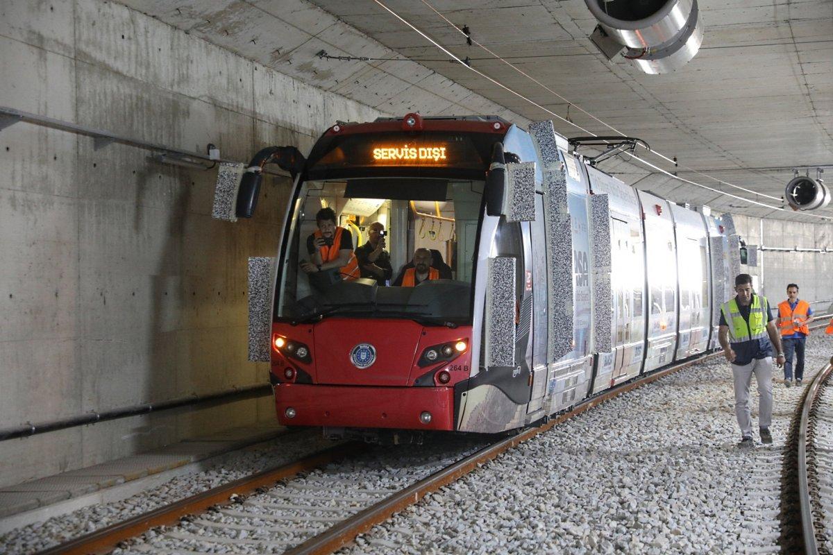 Bursa'da T2 tramvay hattının test sürüşleri başladı
