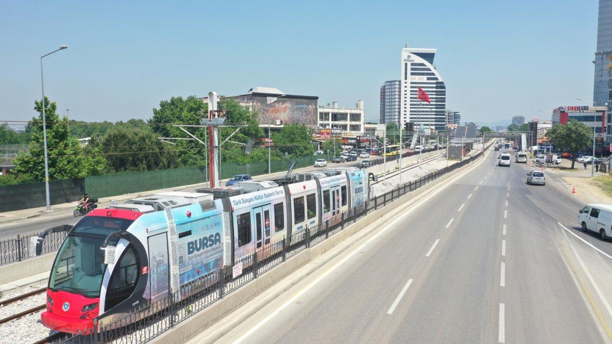 Bursa'da T2 tramvay hattının test sürüşleri başladı